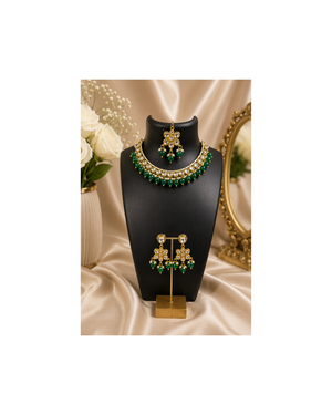 Green Emerald Kundan Set