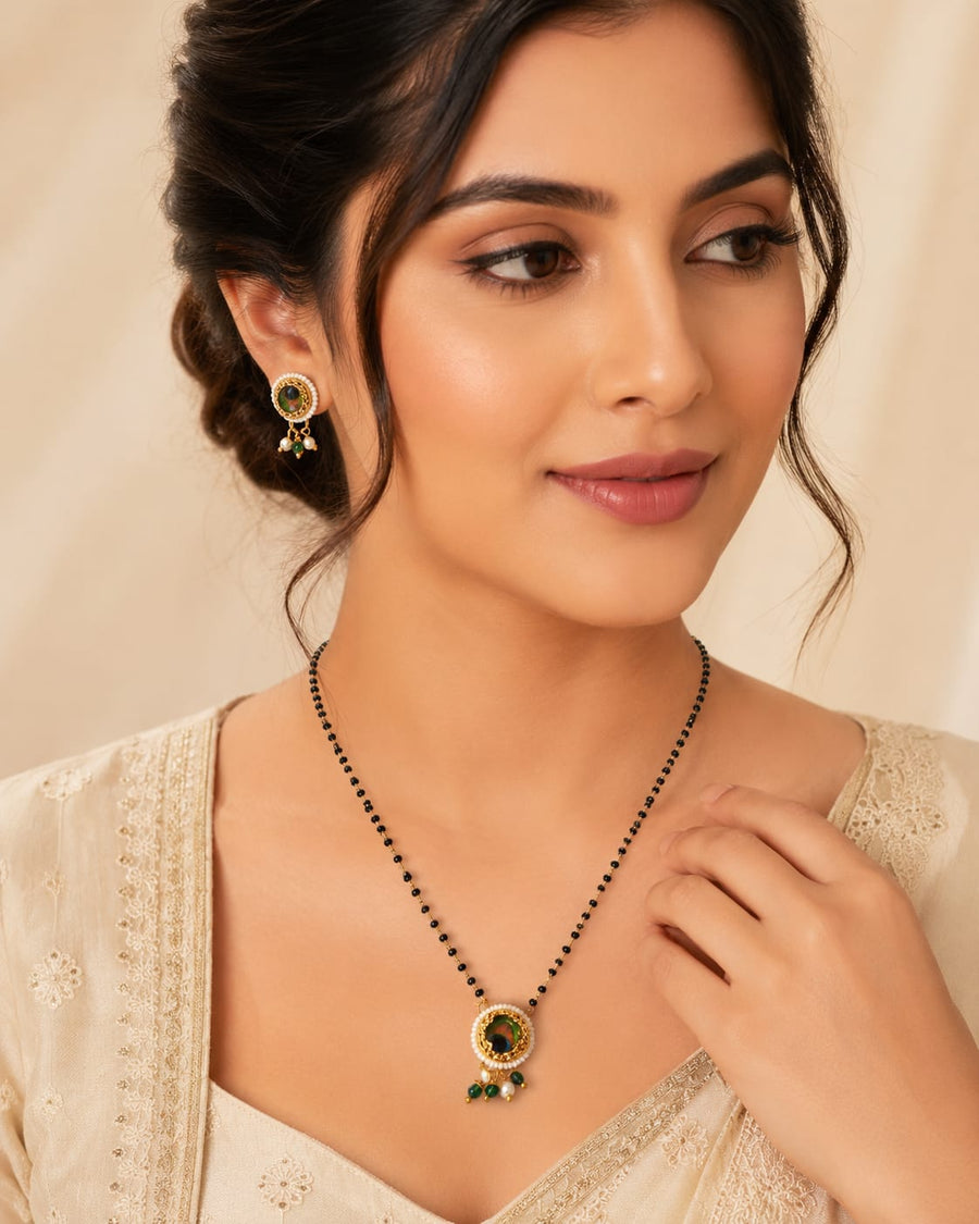 Rama Green Peacock Mangalsutra