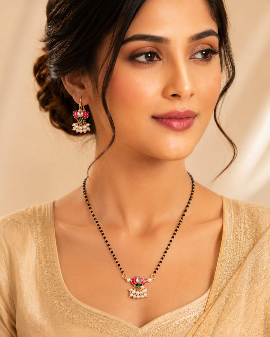 Pink Lotus Mangalsutra