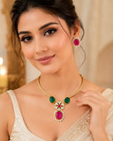 Green & Pink Kundan Choker