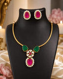 Green & Pink Kundan Choker