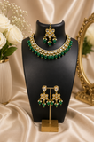Green Emerald Kundan Set