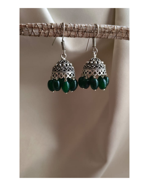 Bead Oxidised Jhumkas