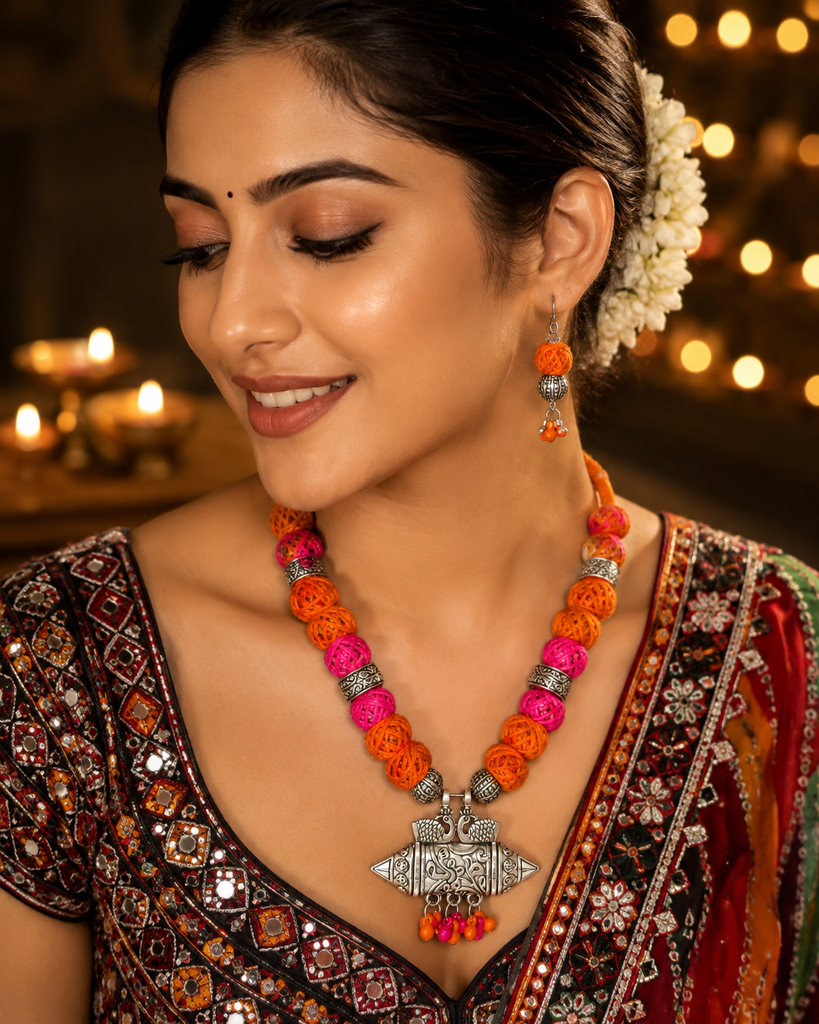 Orange Rani Pink Necklace