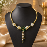 Emerald Pearl Floral Choker