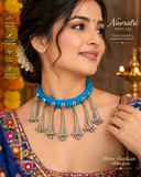 Blue Thread Charm Choker