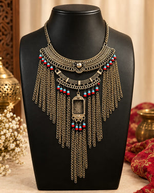 Oxidised Afghani Chain Necklace
