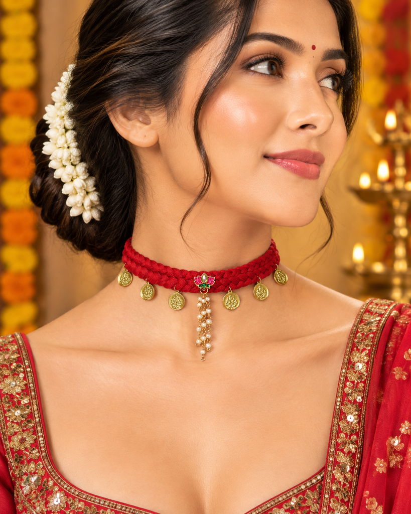 Red Lotus Thread Choker