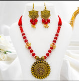 Antique Red Beaded Set