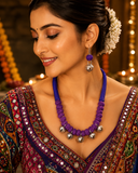 Purple Thread Bell Necklace