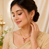 Pink Kundan choker Set