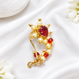 Pearl Red Stone Nath