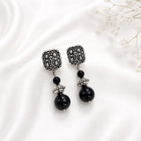 Black Beads Antique silver Necklace